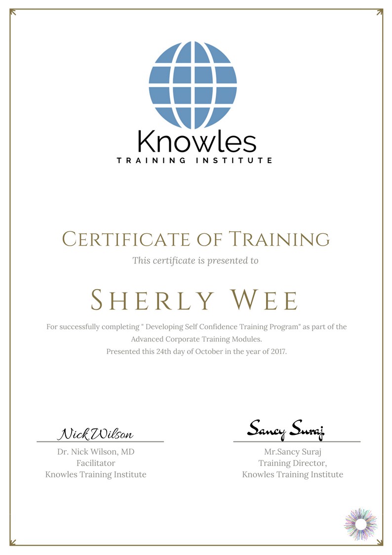 Certification For Developing Self Confidence Course in Hong Kong