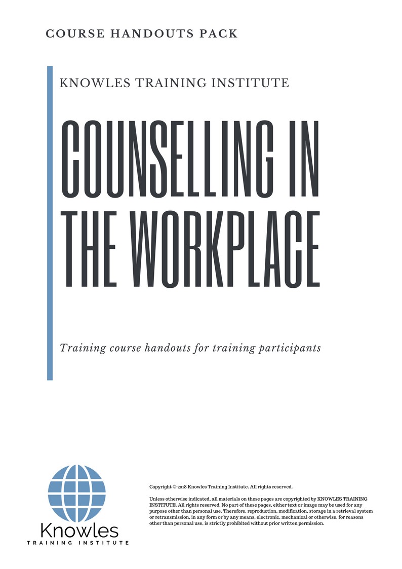 Counselling In The Workplace Course in Hong Kong Handouts