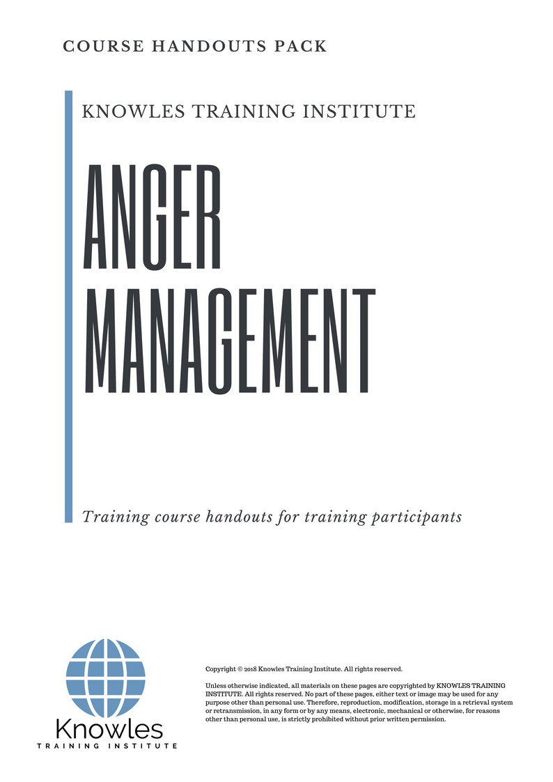 Course Handouts For Anger Management Training Course in Hong Kong