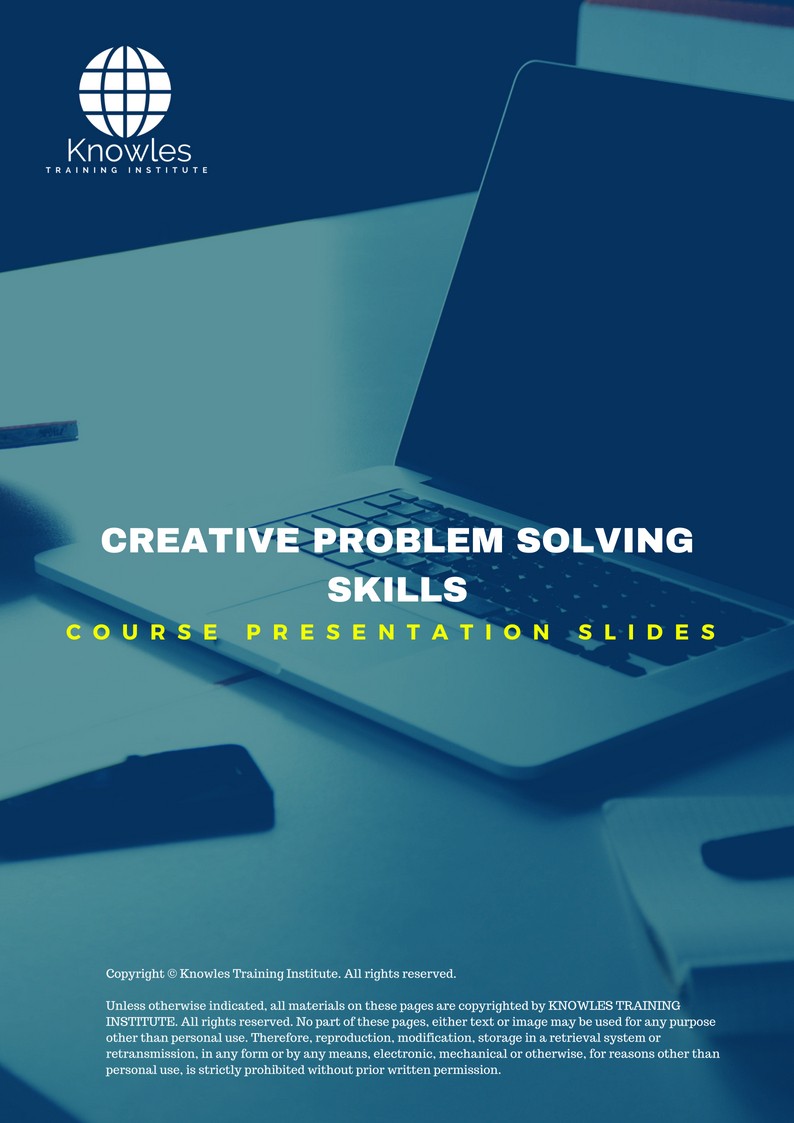 Creative Problem Solving Skills Training Course in Hong Kong PPT Slides Used During Course
