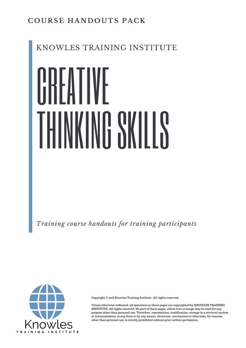 Creative Thinking Skills Course in Hong Kong Handouts