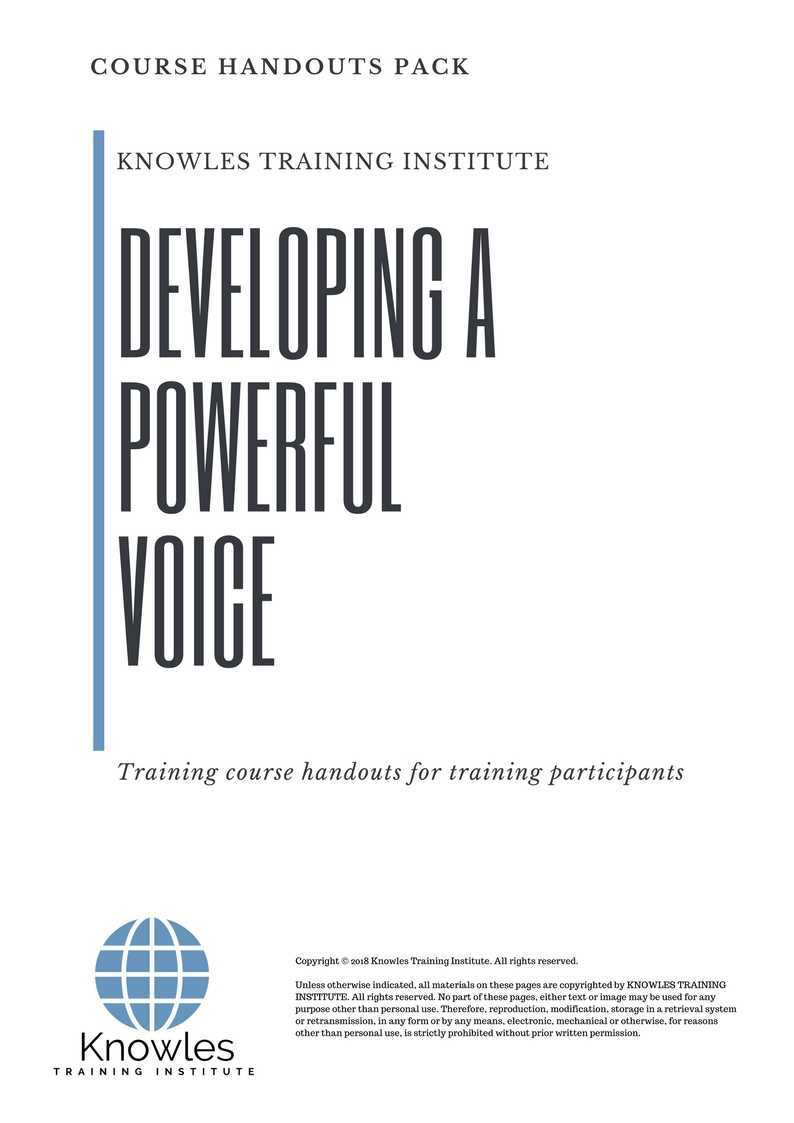 Developing A Powerful Voice Training Course in Hong Kong Handouts