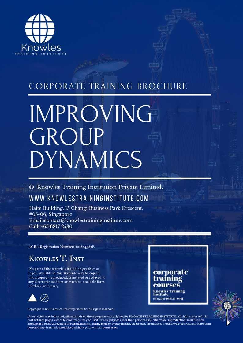 Improving Group Dynamics Training Course in Hong Kong Brochure