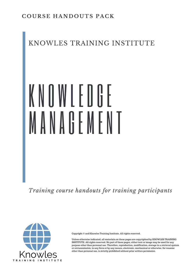 Knowledge Management Training Course in Hong Kong Handouts