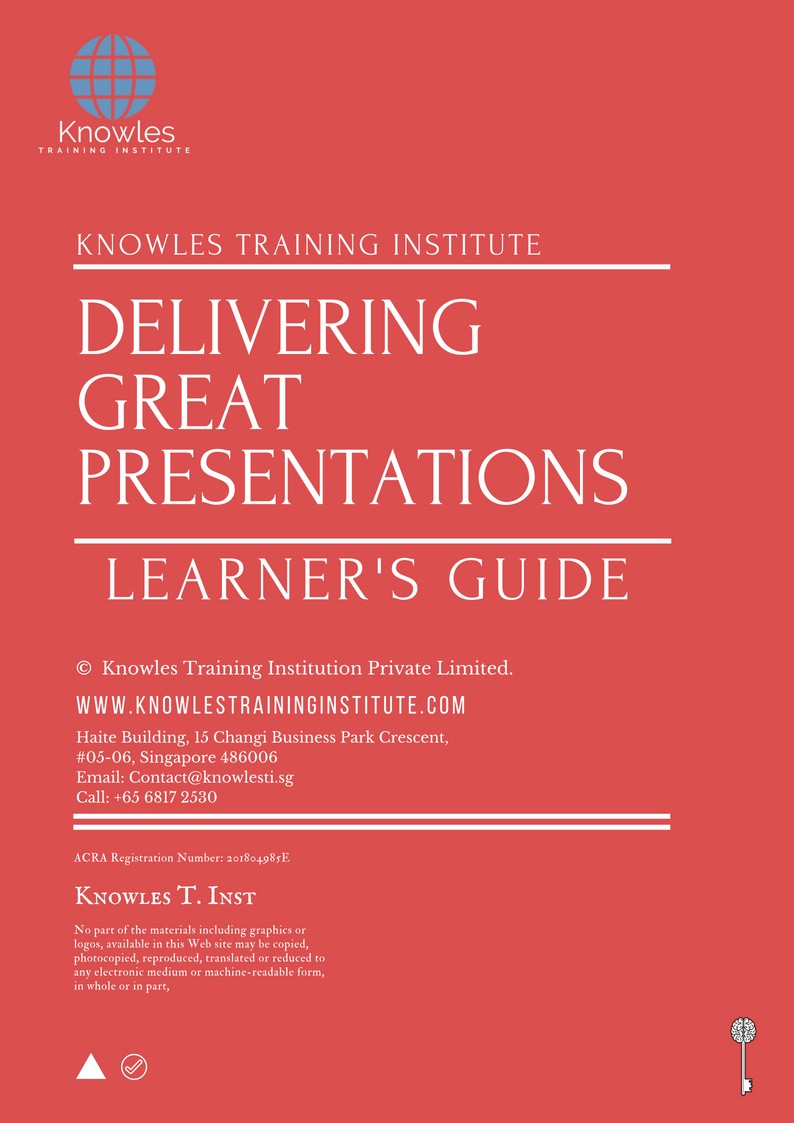 Learner’s Guide For Delivering Great Presentations Training Course in Hong Kong