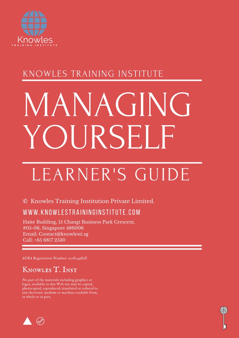 Learner’s Guide For Managing Yourself Training Course in Hong Kong