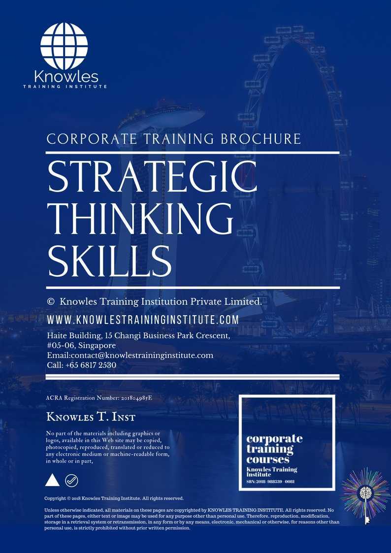 Strategic Thinking Skills Training Course in Hong Kong Brochure