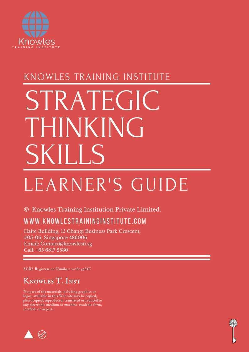 Strategic Thinking Skills Training Course in Hong Kong Learner_s Guide