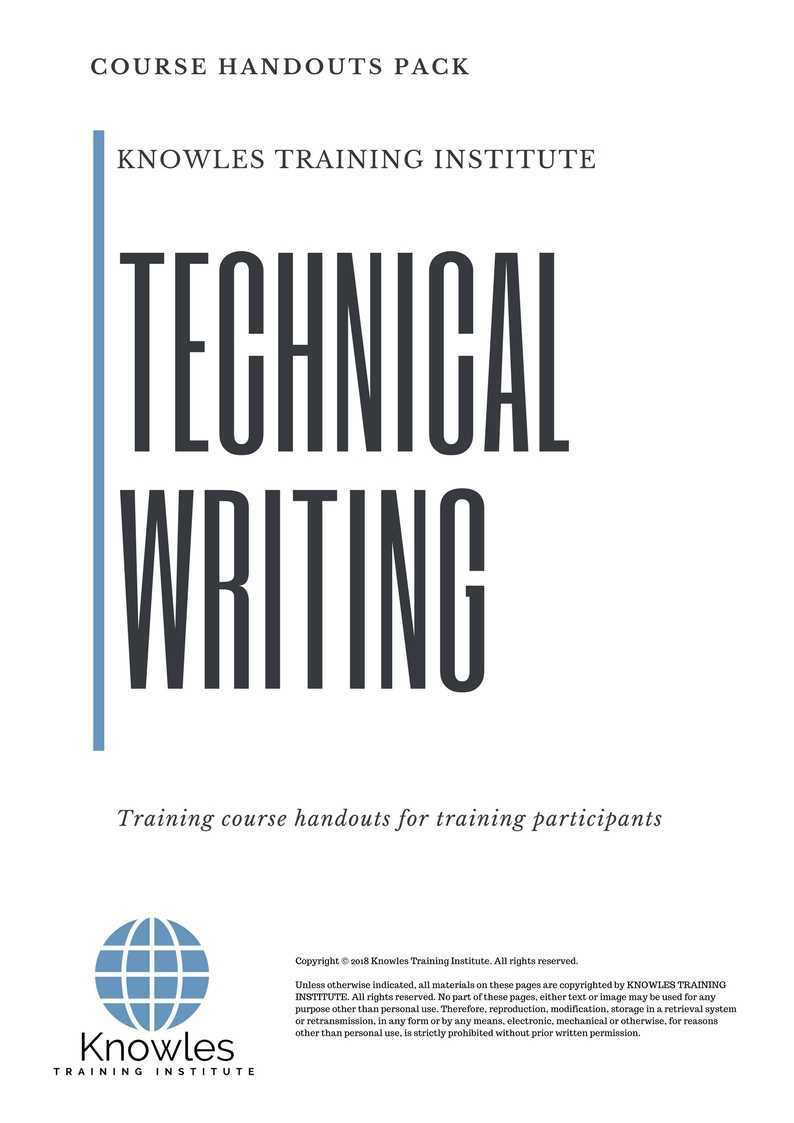 Technical Writing Training Course in Hong Kong Handouts