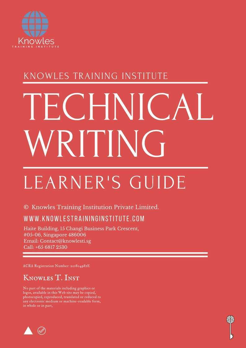 Technical Writing Training Course in Hong Kong Learner_s Guide