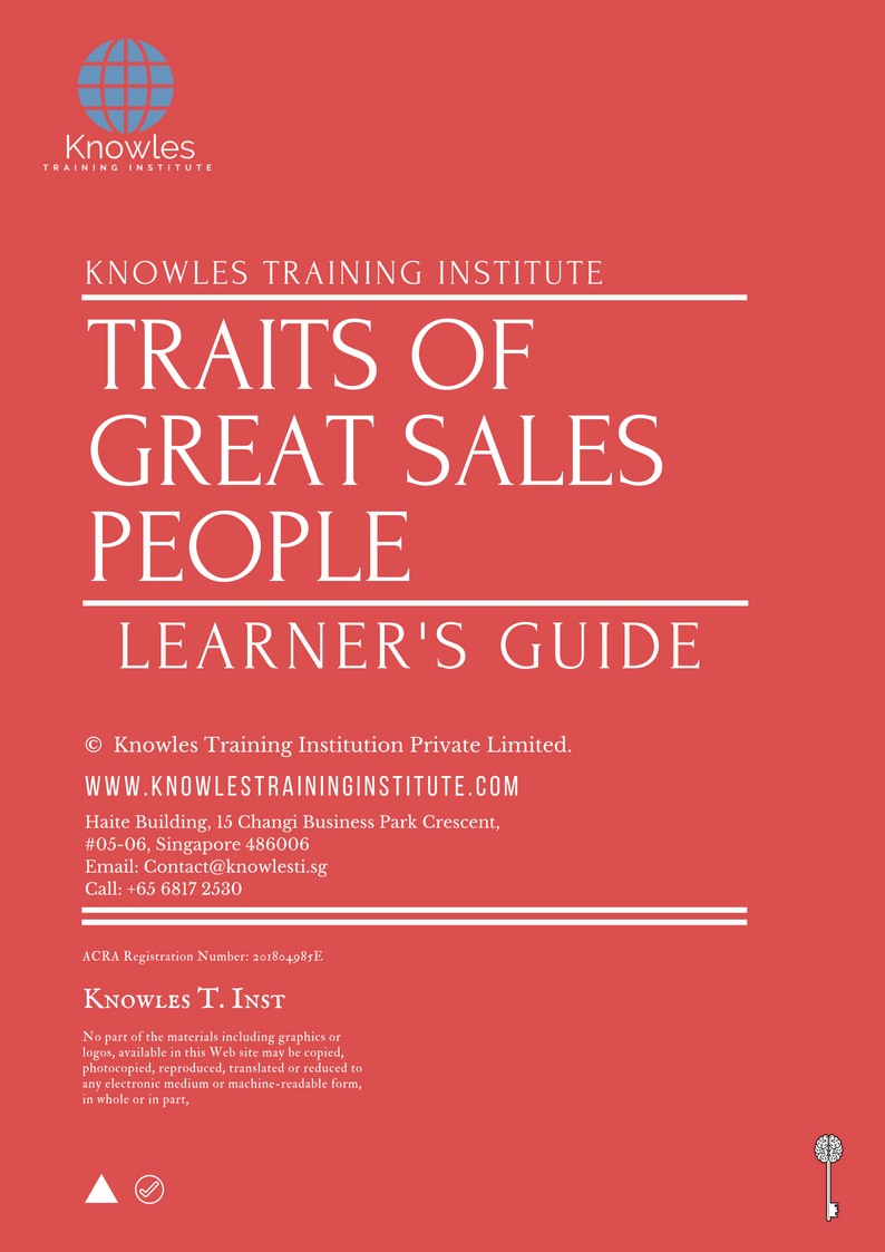 Traits Of Great Sales People Course in Hong Kong Learner’s Guide