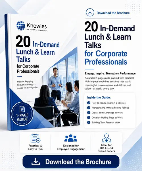 Corporate Lunchtime (Lunch & Learn) Talks - Knowles Training Institute in Hong Kong